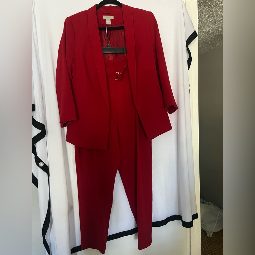 H&M Bold Red Women's Pantsuit